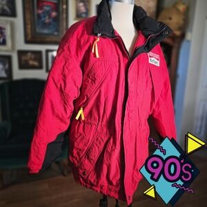 Vintage 90s Marlboro Adventure Team Outdoor Racing Jacket Red Windbreaker Mens